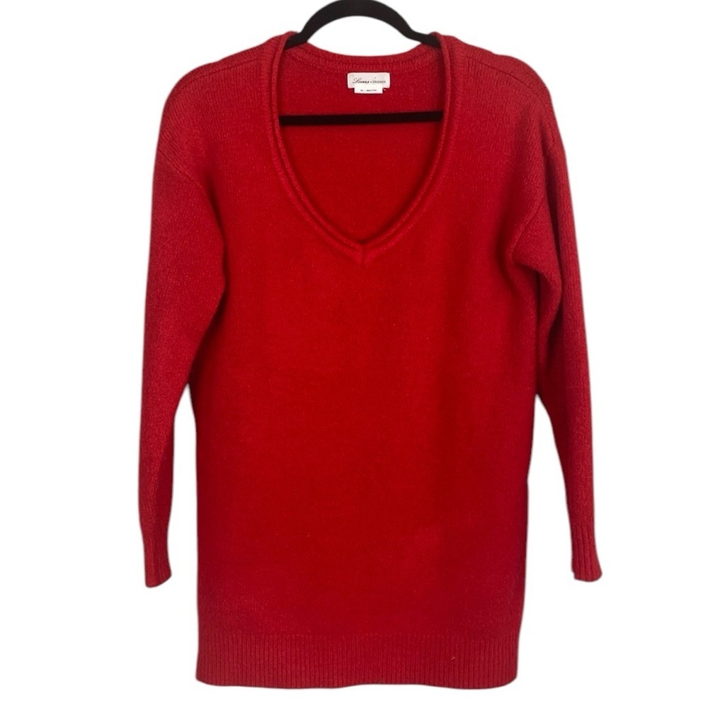 Lovers + Friends V neck red sweater